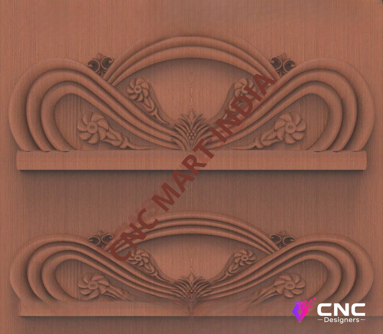 Beds & Sofa - BS-76 Elegant Floral Arch Headboard 3D Relief Carving Design